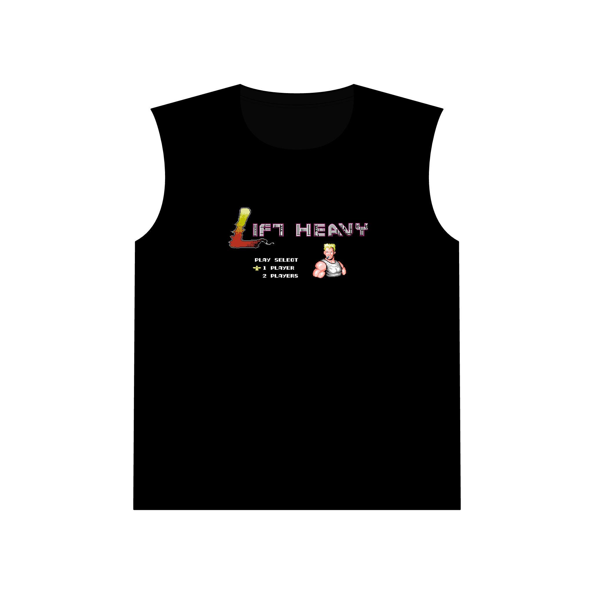 Lift Heavy Muscle Tank - Retro Arcade Workout Shirt